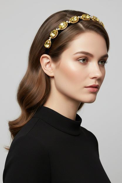 Gold Plated Jonquil pearl Hairband