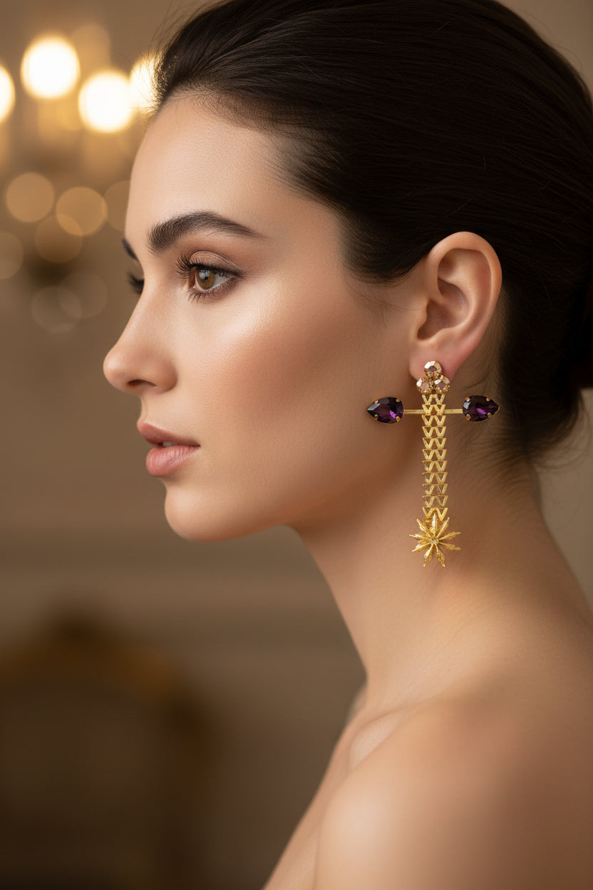 Ananya Star Anise Lilac Petal Pop Earrings