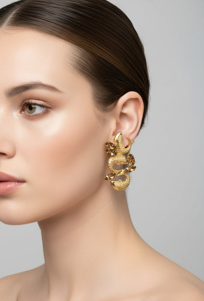 Goldplated Here 'n' There Fish Earrings