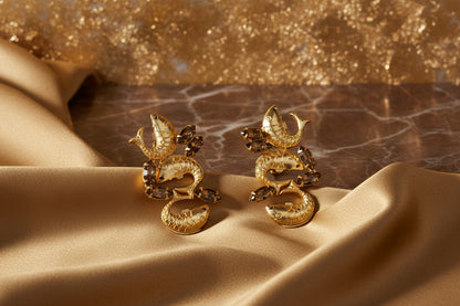 Goldplated Here 'n' There Fish Earrings