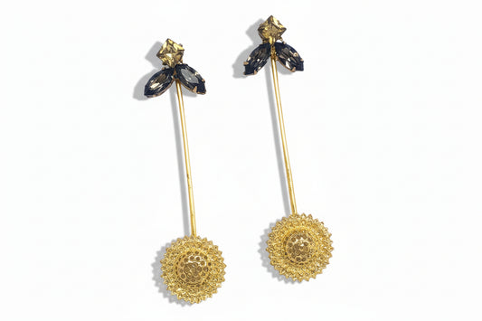 Gold Plated  Sunflower Earring