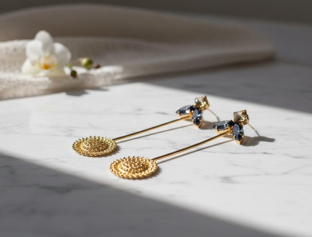 Gold Plated  Sunflower Earring