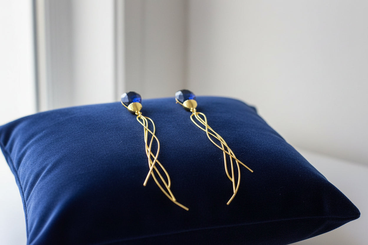 Helia Blue Drop Earrings