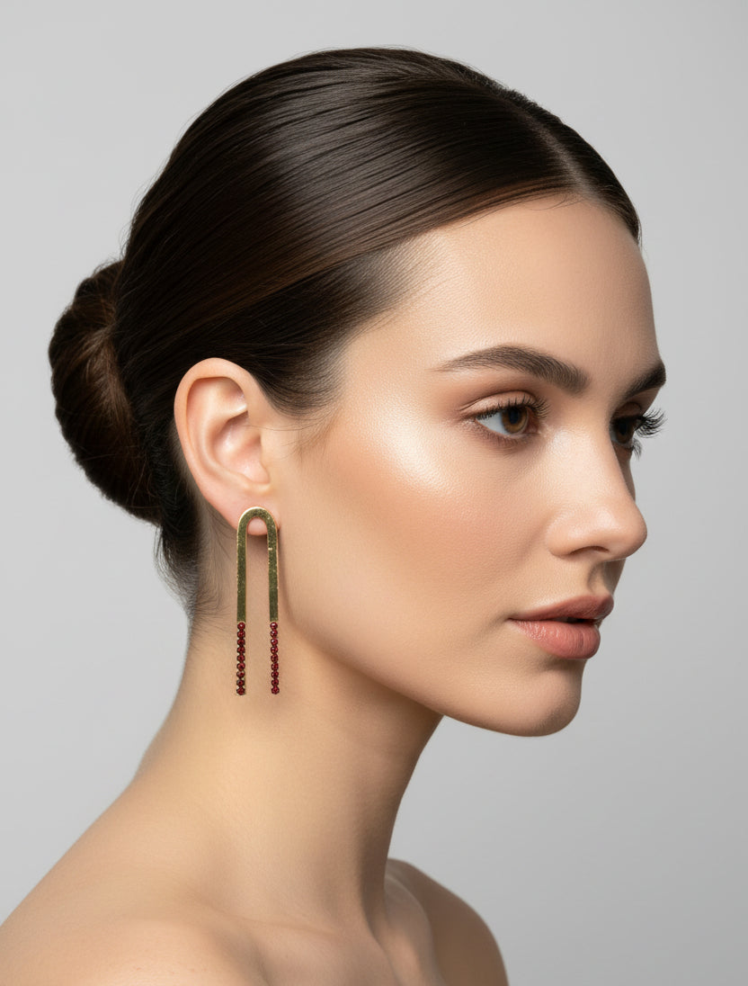Jamie Red Horse Shoe Earrings