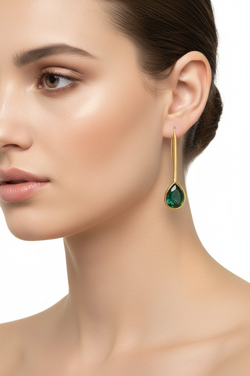 Emerald Green Drop Earrings