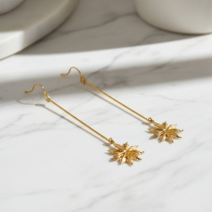 22K Goldplated Stick Fish Hook Earrings