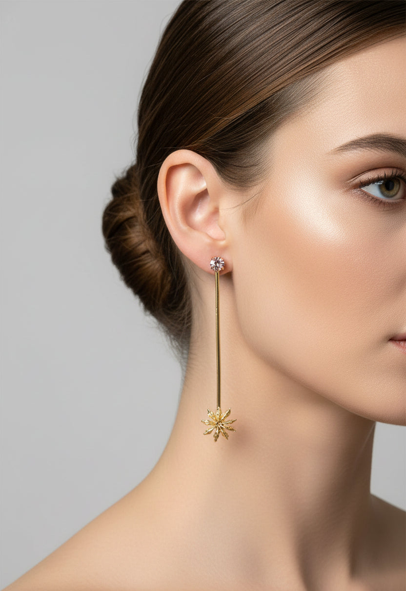 Julia Star Anise Peach Stick Earrings