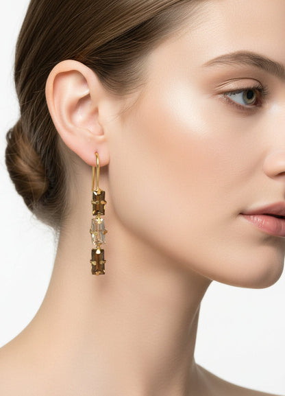 Topaz Gold Ombre Fish Hook Earrings