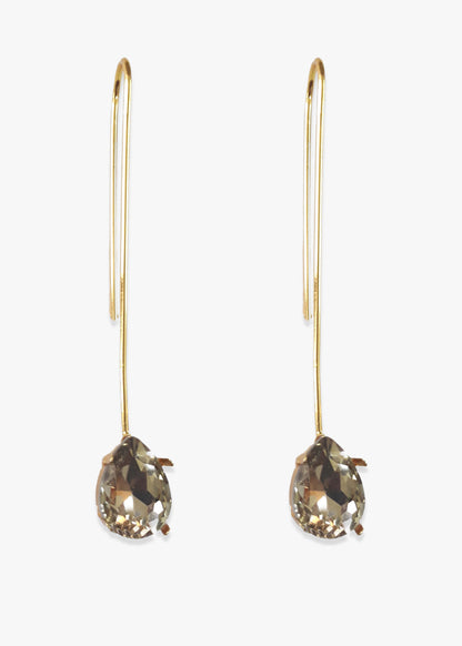 Gold-Plated Topaz Drop Earrings