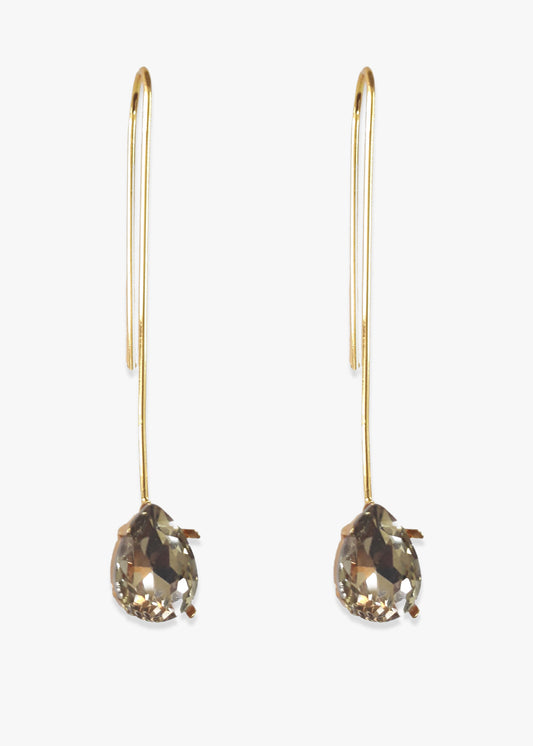 Gold-Plated Topaz Drop Earrings