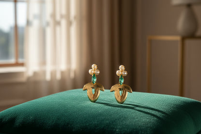 18K Goldplated Nutshell Pacific Opal Earrings