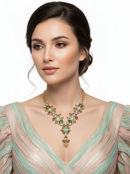 Rainbow Star Anise Pacific Rose Topaz Neckgarland