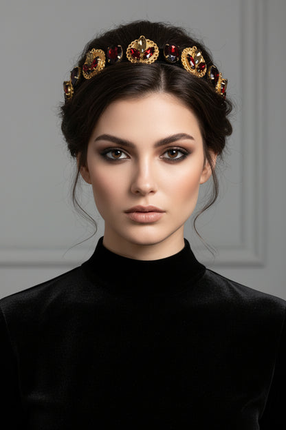 Red Petal Bridal Headdress