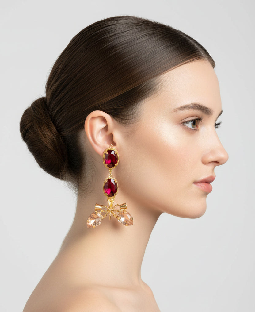 Rose Blush Pink Star Anise Earrings