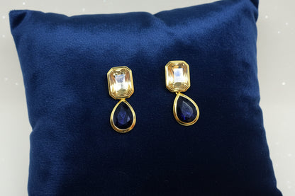 Golden shadow With Blue drop earring