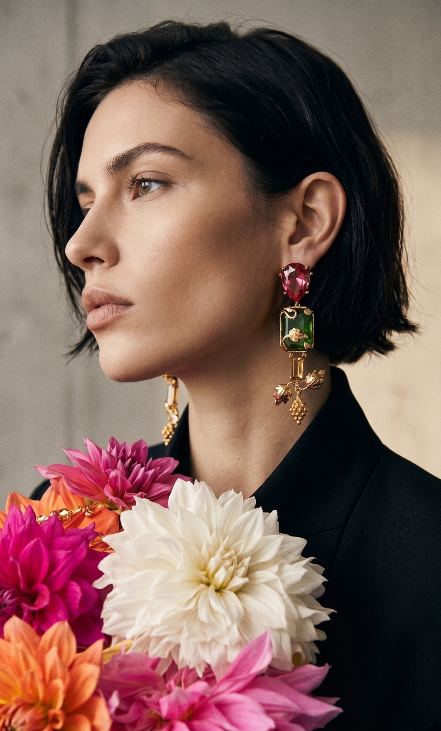 Parrot Pink Green Earrings