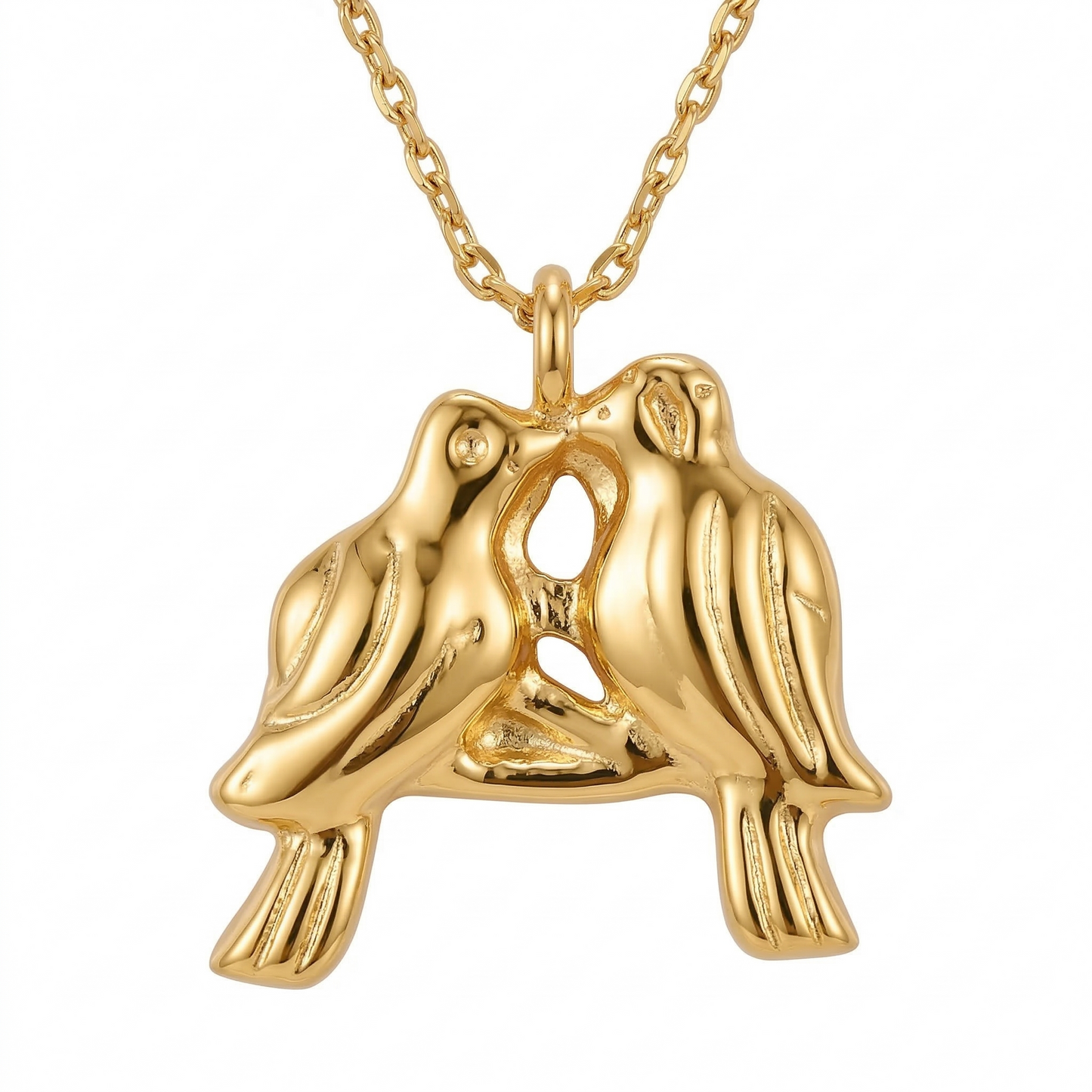 Gold-plated Lovebird Pendant