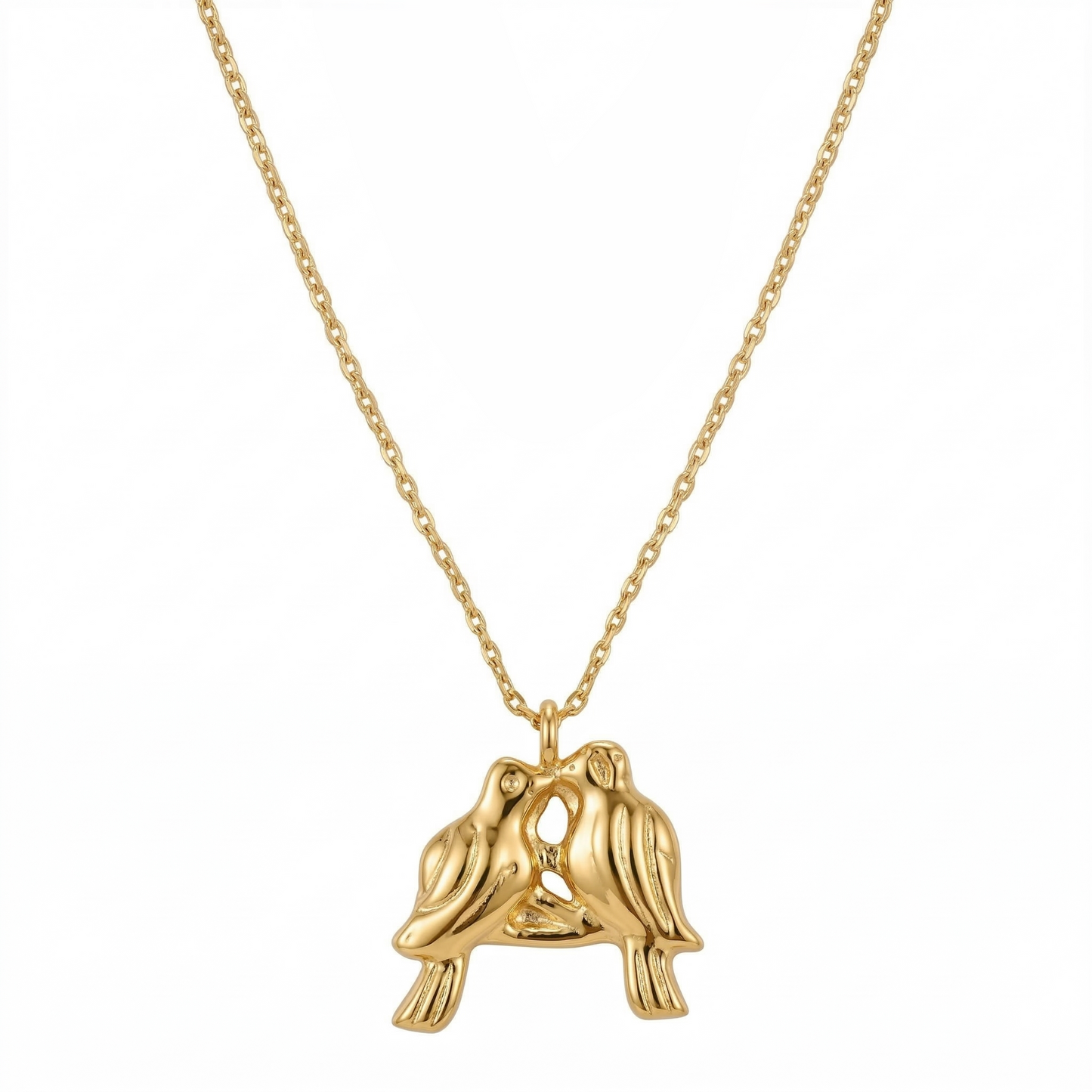 Gold-plated Lovebird Pendant