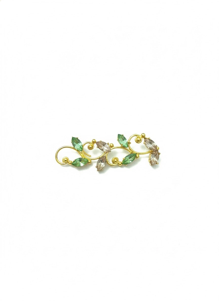 Peach Green Trellis Eye Stem Clip