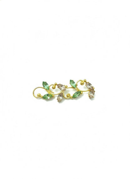 Peach Green Trellis Eye Stem Clip