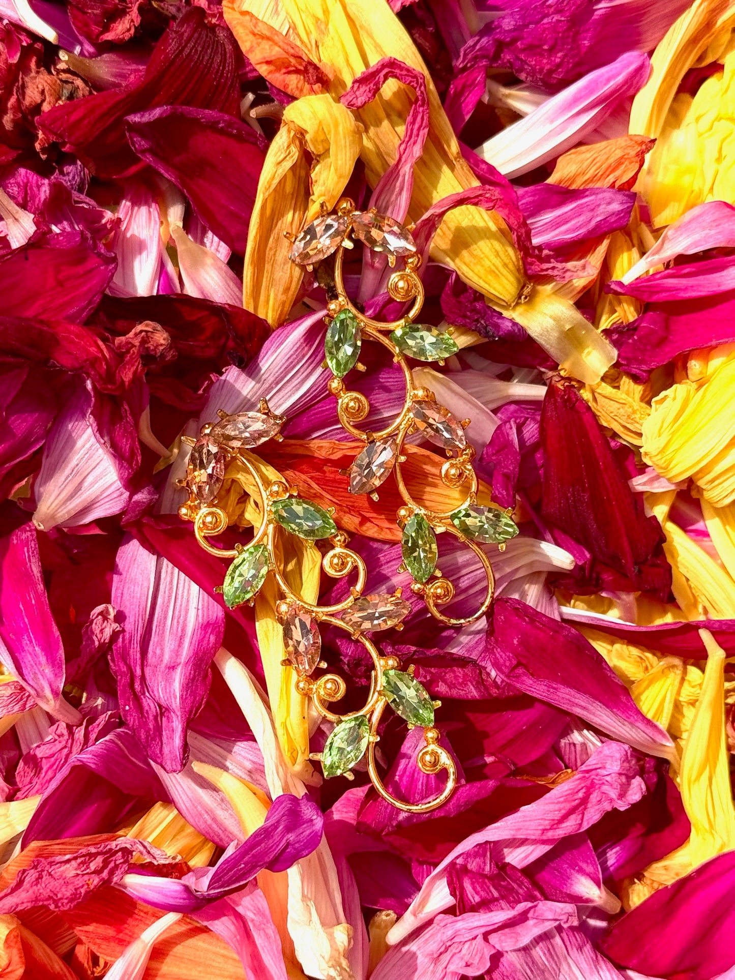 Peach Green Trellis Eye Stem Clip