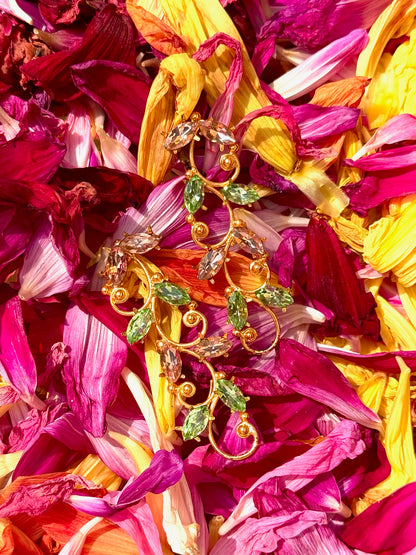 Peach Green Trellis Eye Stem Clip