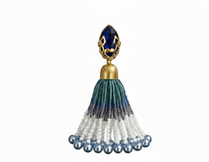Mughal Jaal Pearl Peacock Tassel Earrings