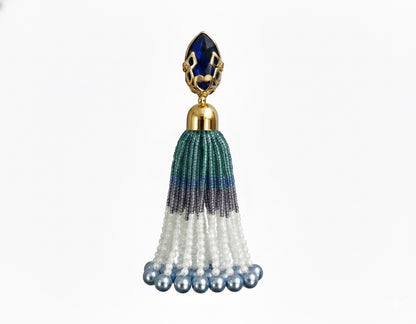 Mughal Jaal Pearl Peacock Tassel Earrings