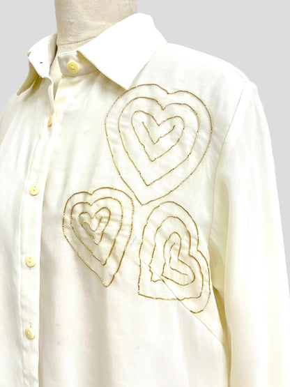IVORY HEART DABKA SHIRT