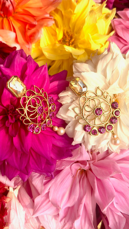 Arabesque Rani Pink Nayan Earrings