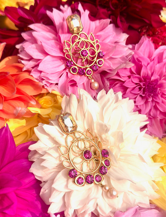 Arabesque Rani Pink Nayan Earrings