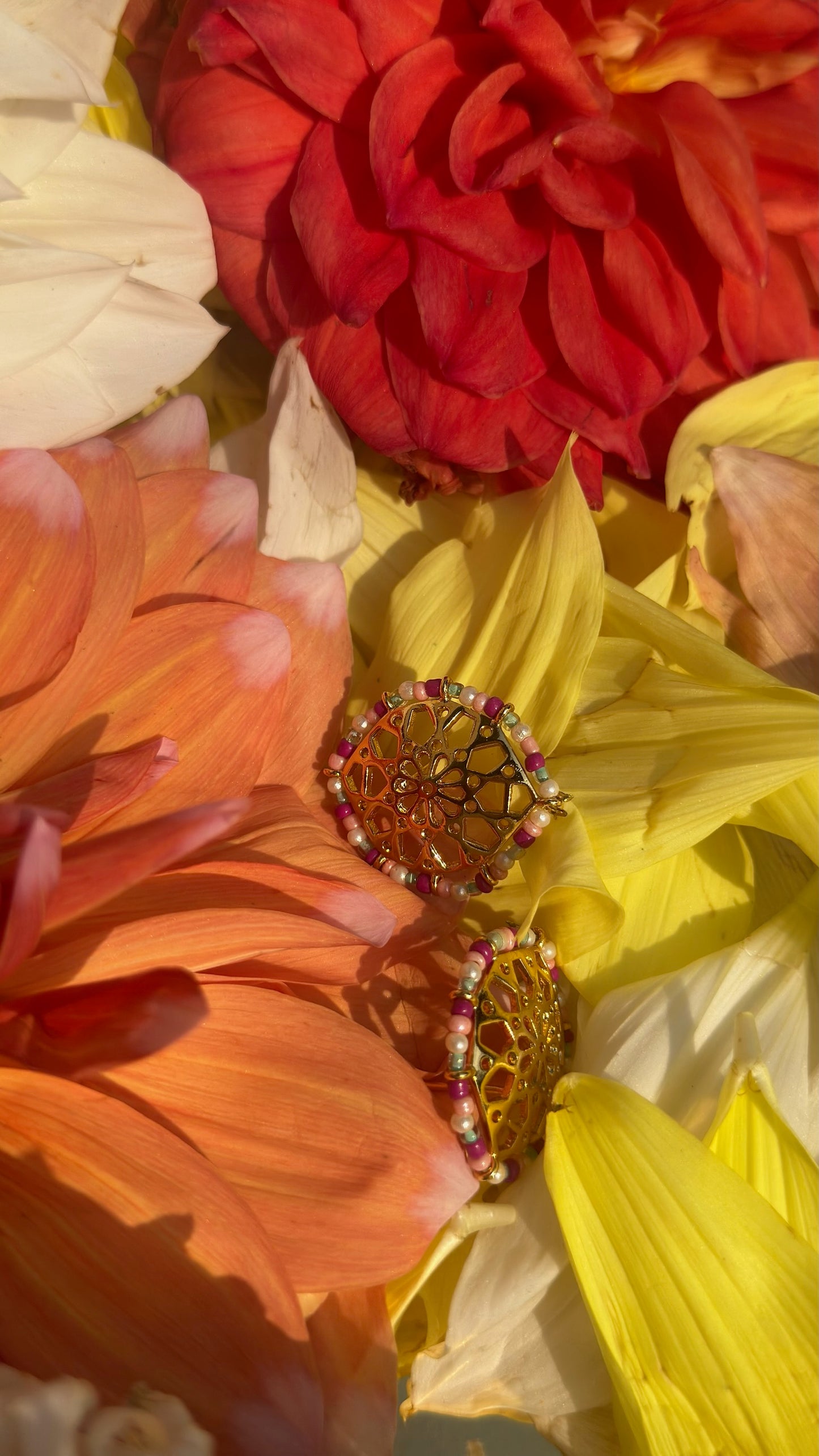 Pink Spring Jaali Work Studs