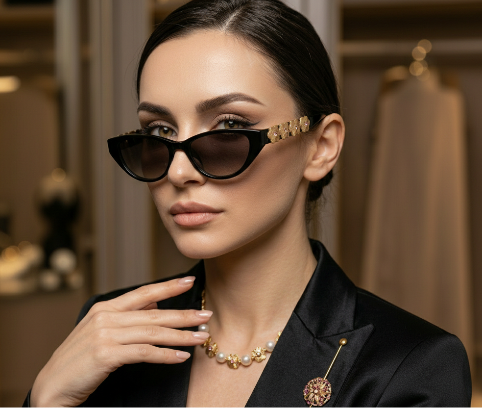 Golden Blossom Cascade Eye Stem Clip