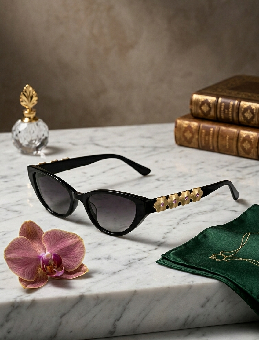 Golden Blossom Cascade Eye Stem Clip