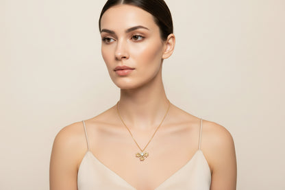 Gold Plated Jasmine Golden Shadow LongNeckpiece