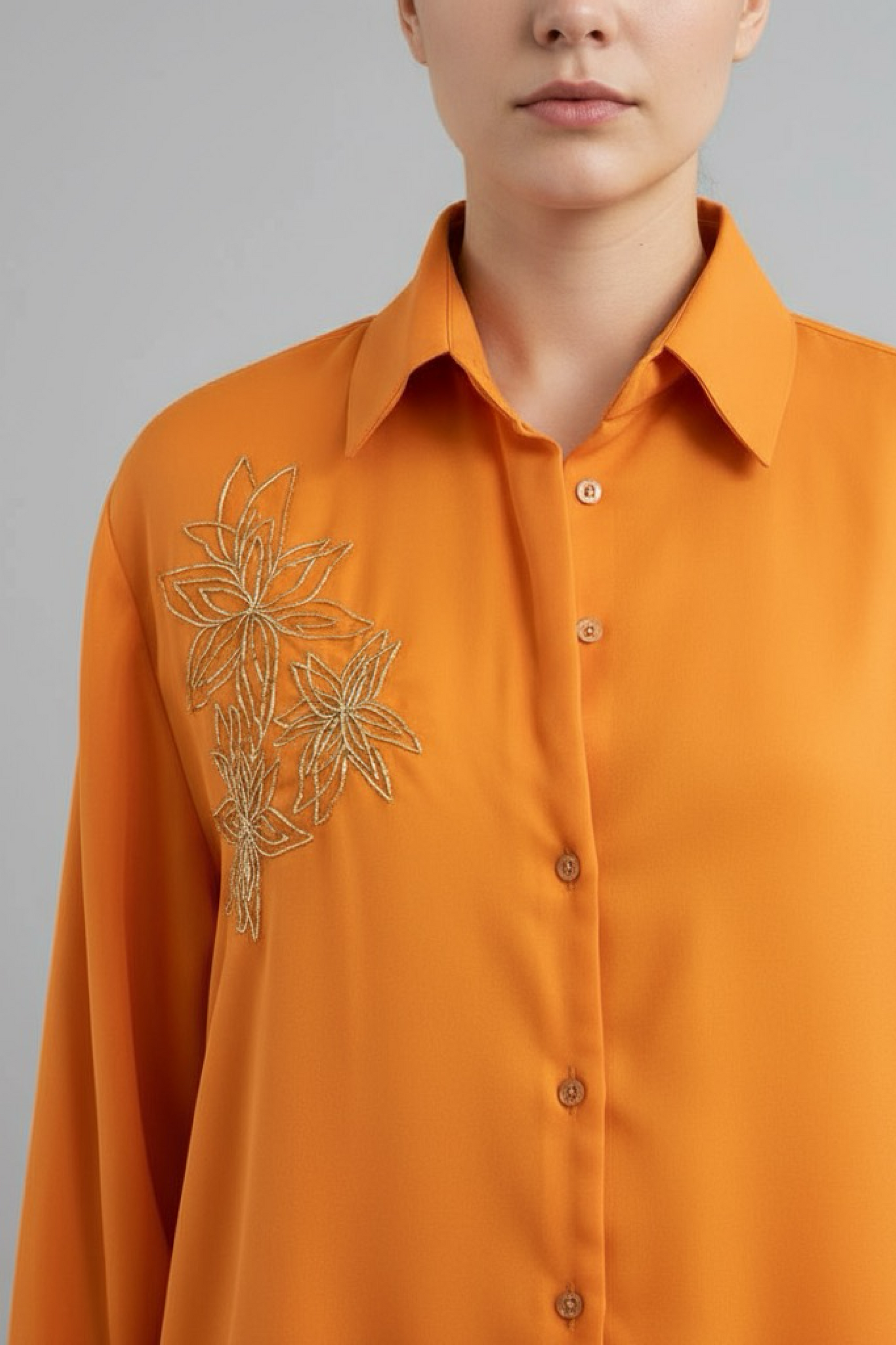 TAN orange sona phool shirt