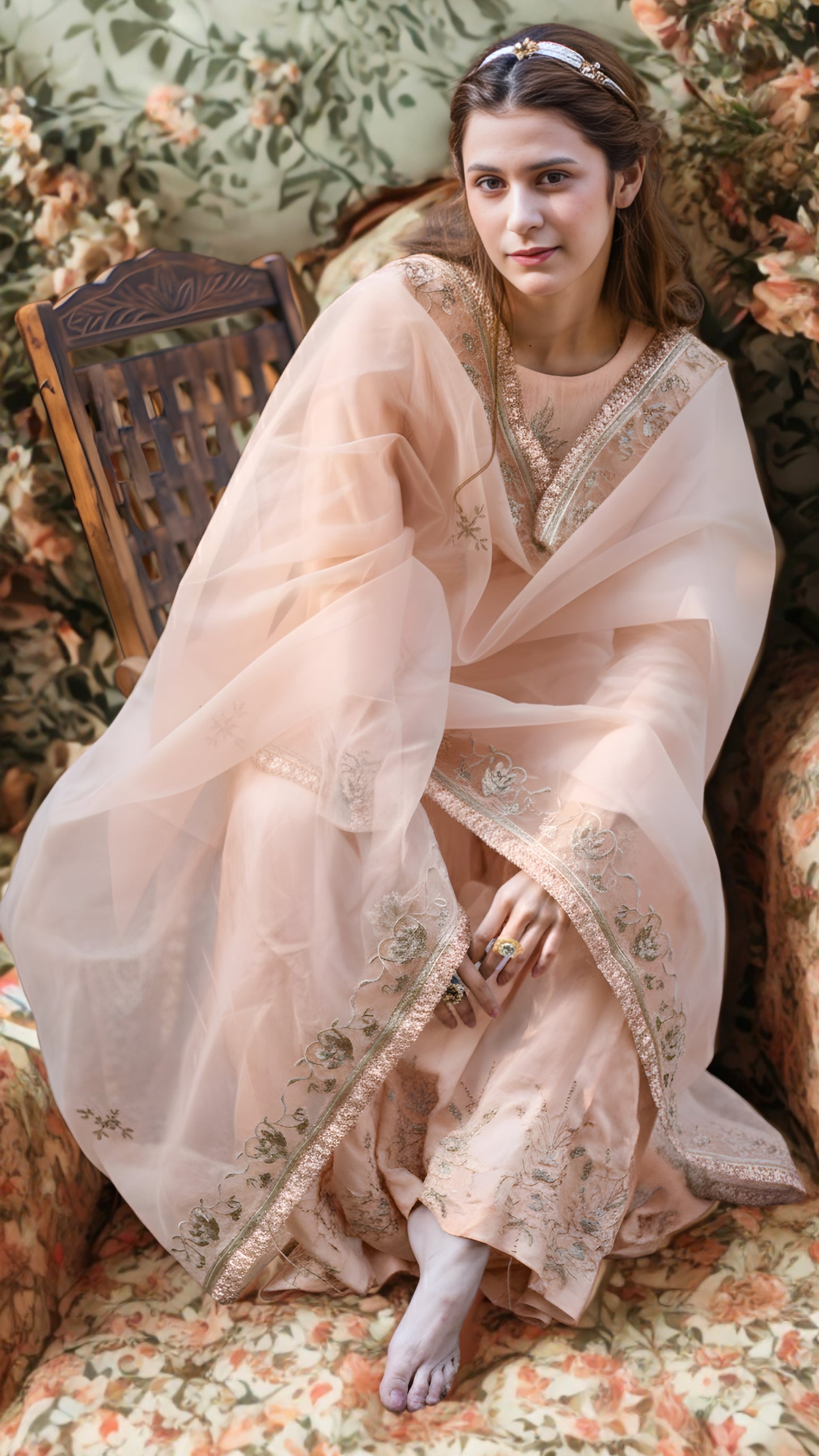 Rang Mahal Blue Sharara Set