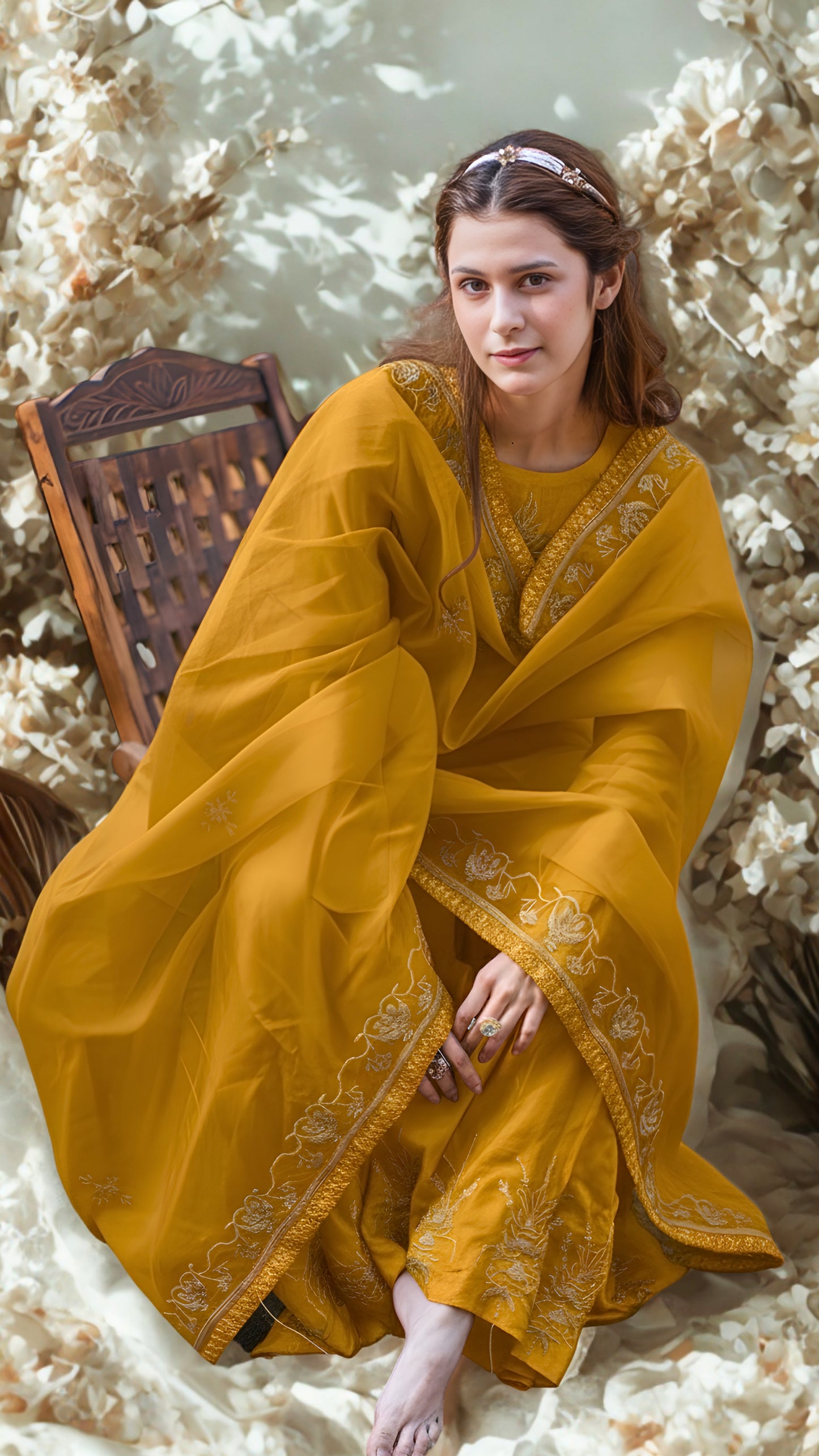 Rang Mahal Blue Sharara Set