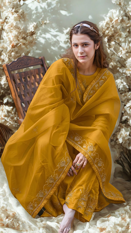 Rang Mahal Blue Sharara Set