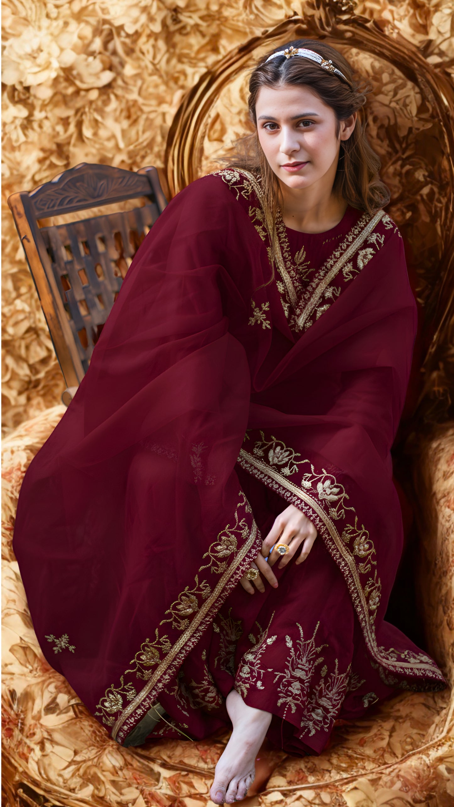 Rang Mahal Blue Sharara Set