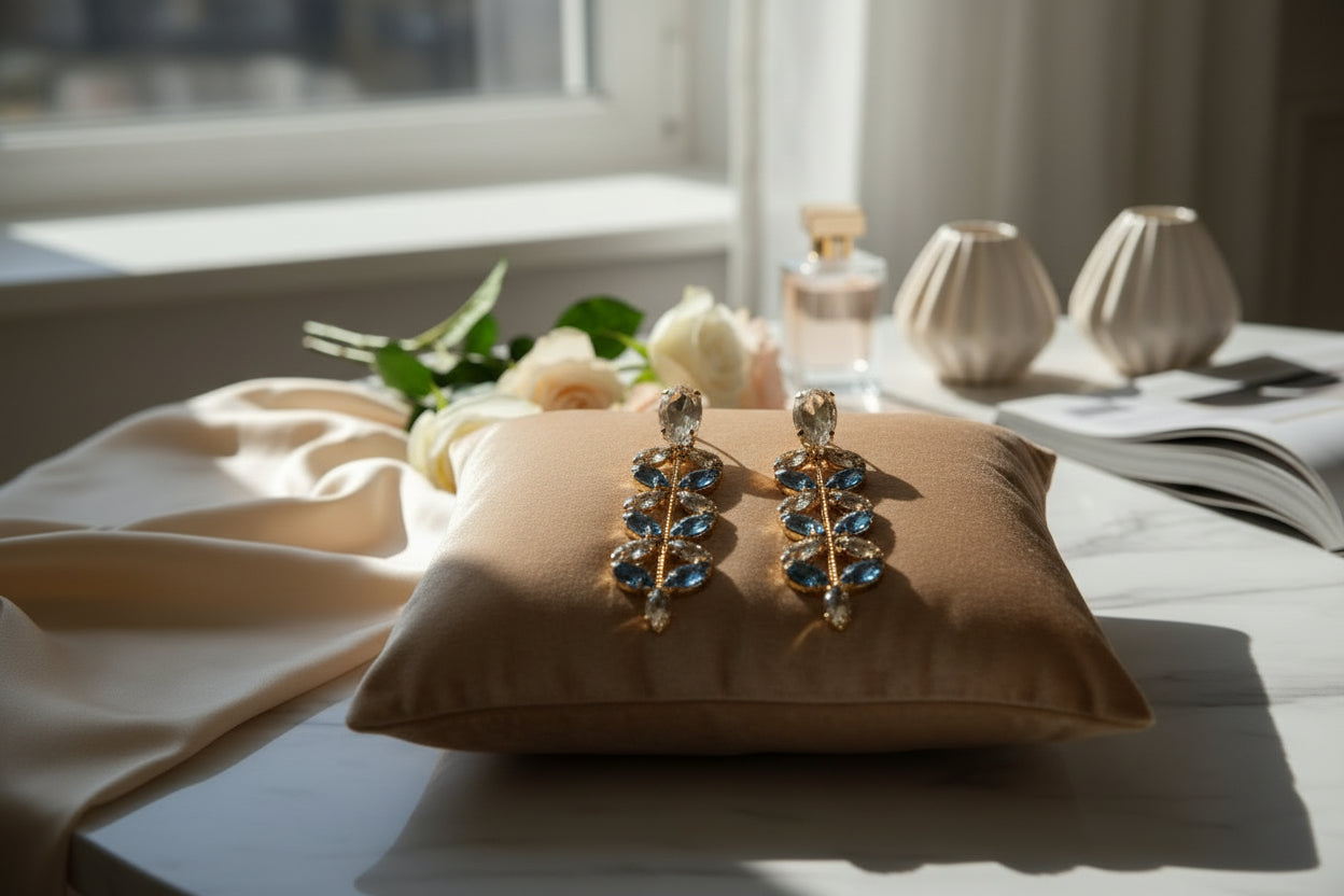 Raballi Blue Geomtric Earring