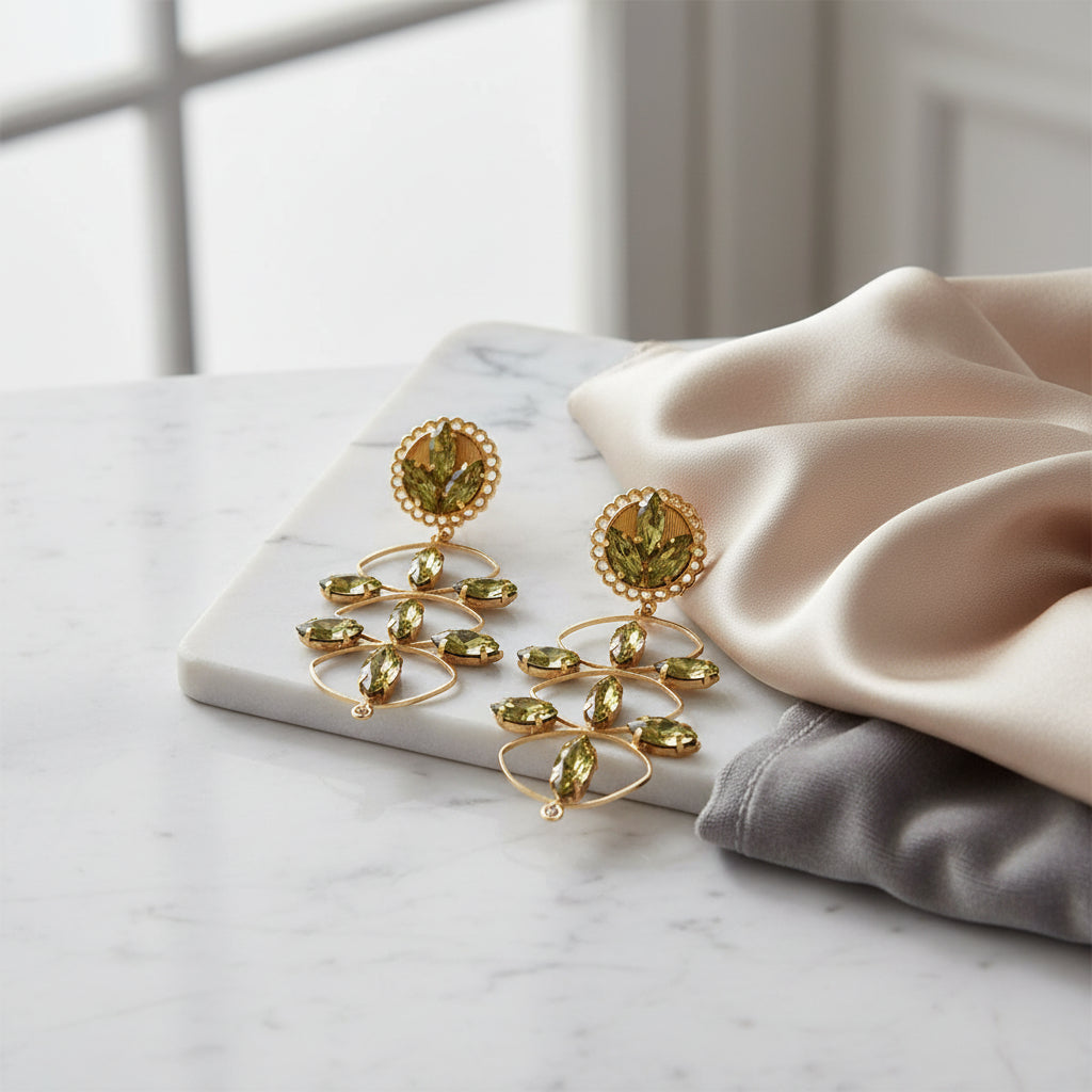 Green Jonquil Beau Earrings