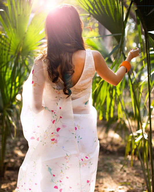 Organza Pigeon Saree