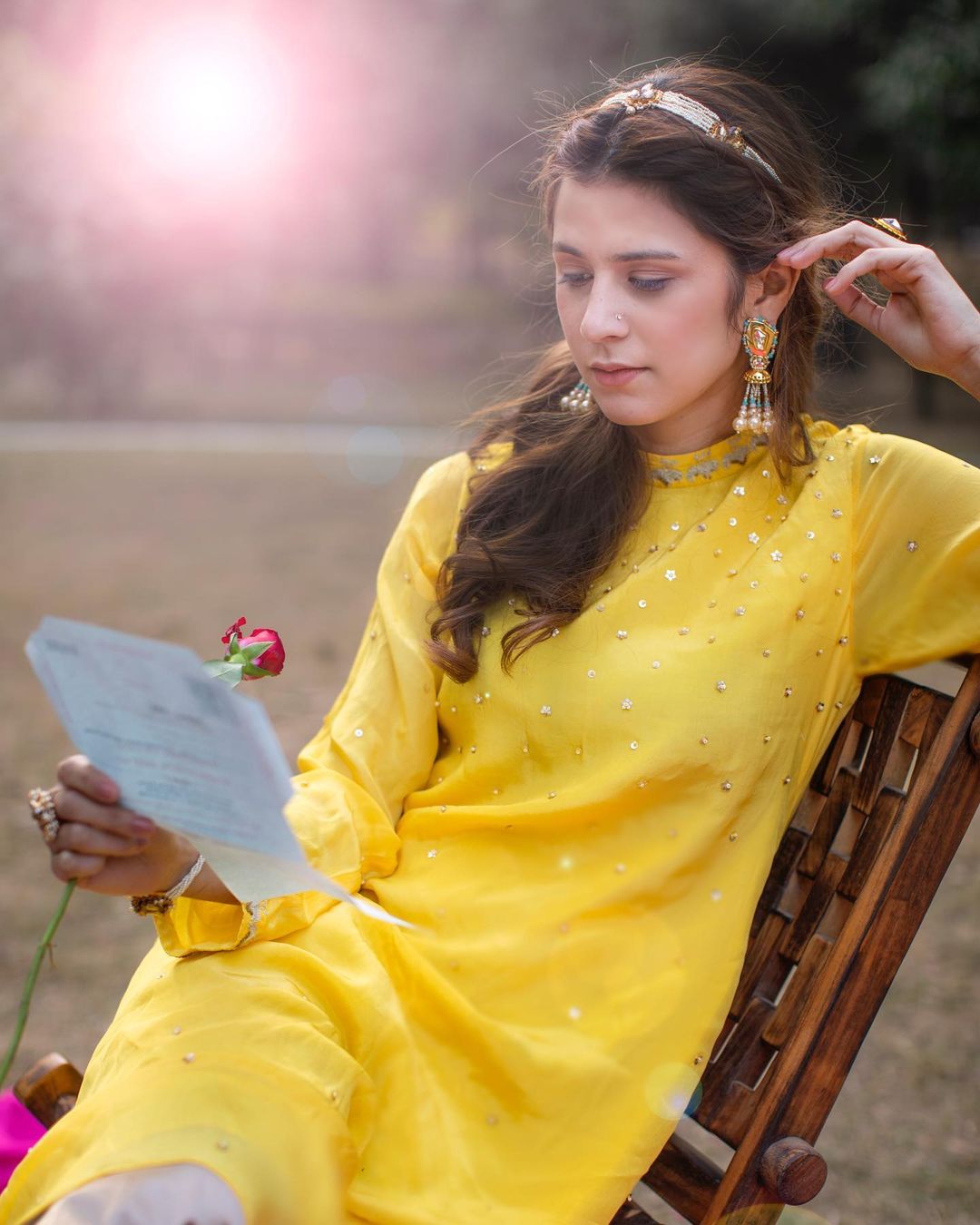 Yellow Tulip Suit with Dhoti Pants
