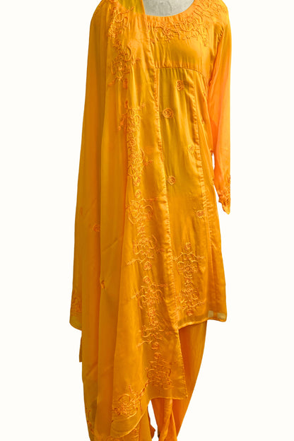Peela Gulabi Rani Cotton Organza Suit