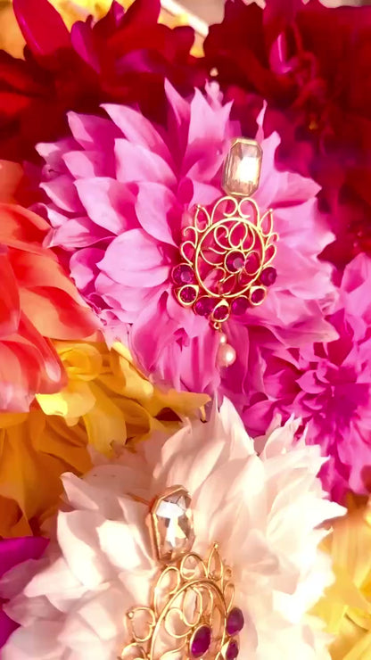Arabesque Rani Pink Nayan Earrings