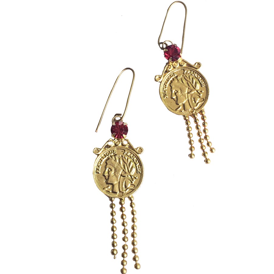 Gold Coin Danglers