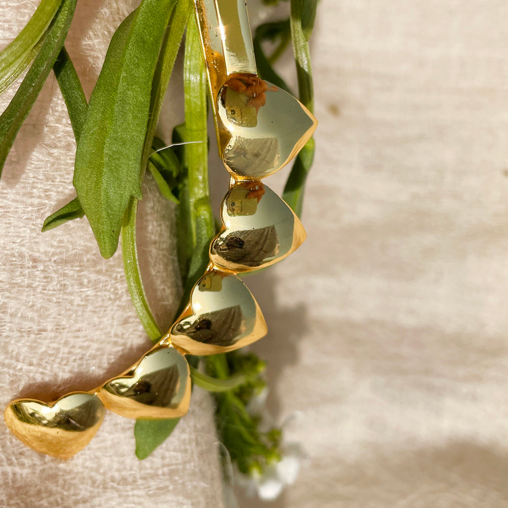 Gold  Blossoming Heart Earcuff