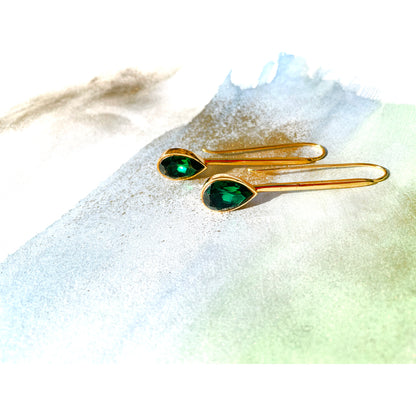 Emerald Green Drop Earrings