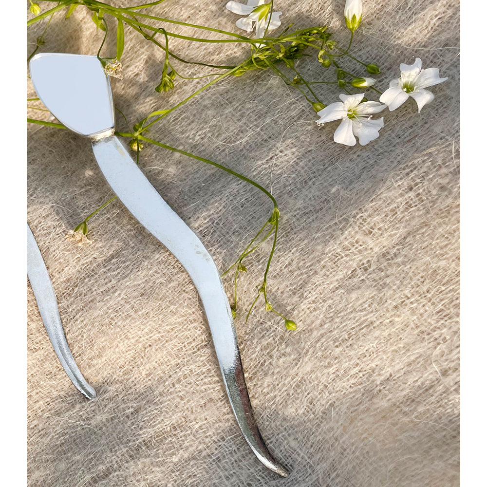 Silver Plated Galactic Cut Heart'Vein Earrings